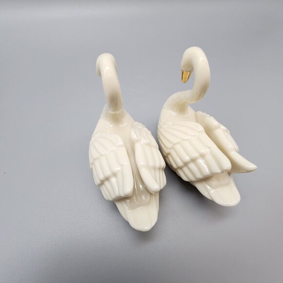 Lenox Swan Figurine Place Card Holder / Cake Topper Figure Gold Trim Vintage 2 - Picture 5 of 12